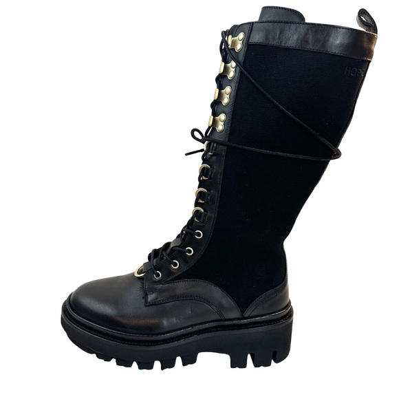 ALLSAINTS Women’s Beth Leather & Canvas Tall Platform Boots Size:6 US/ 36 EU NEW - Picture 4 of 16